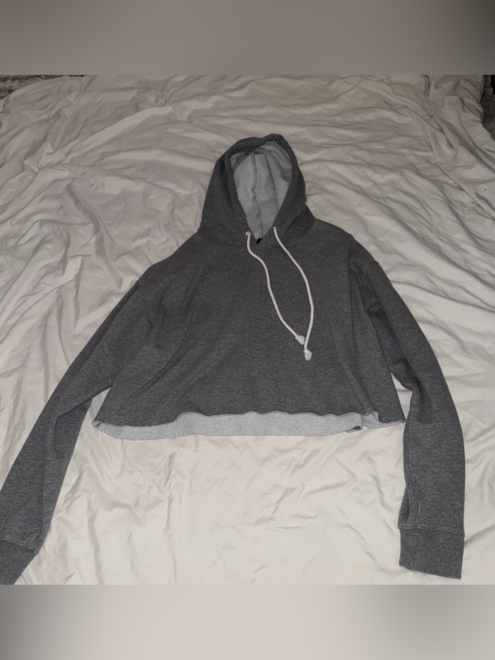 Wild Fable Cropped Gray Hooded Women's Sweatshirt - Picture 2 of 3